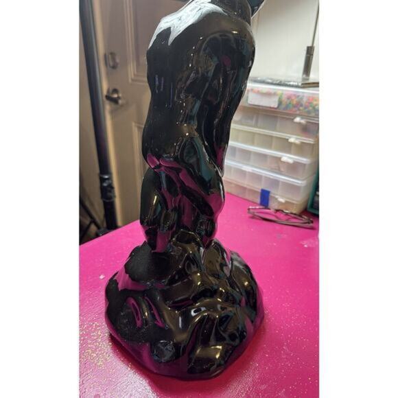 1960s Vintage Mid Century Modern “The Lovers” Ceramic Statue In Black LARGE 16in - Picture 8 of 16